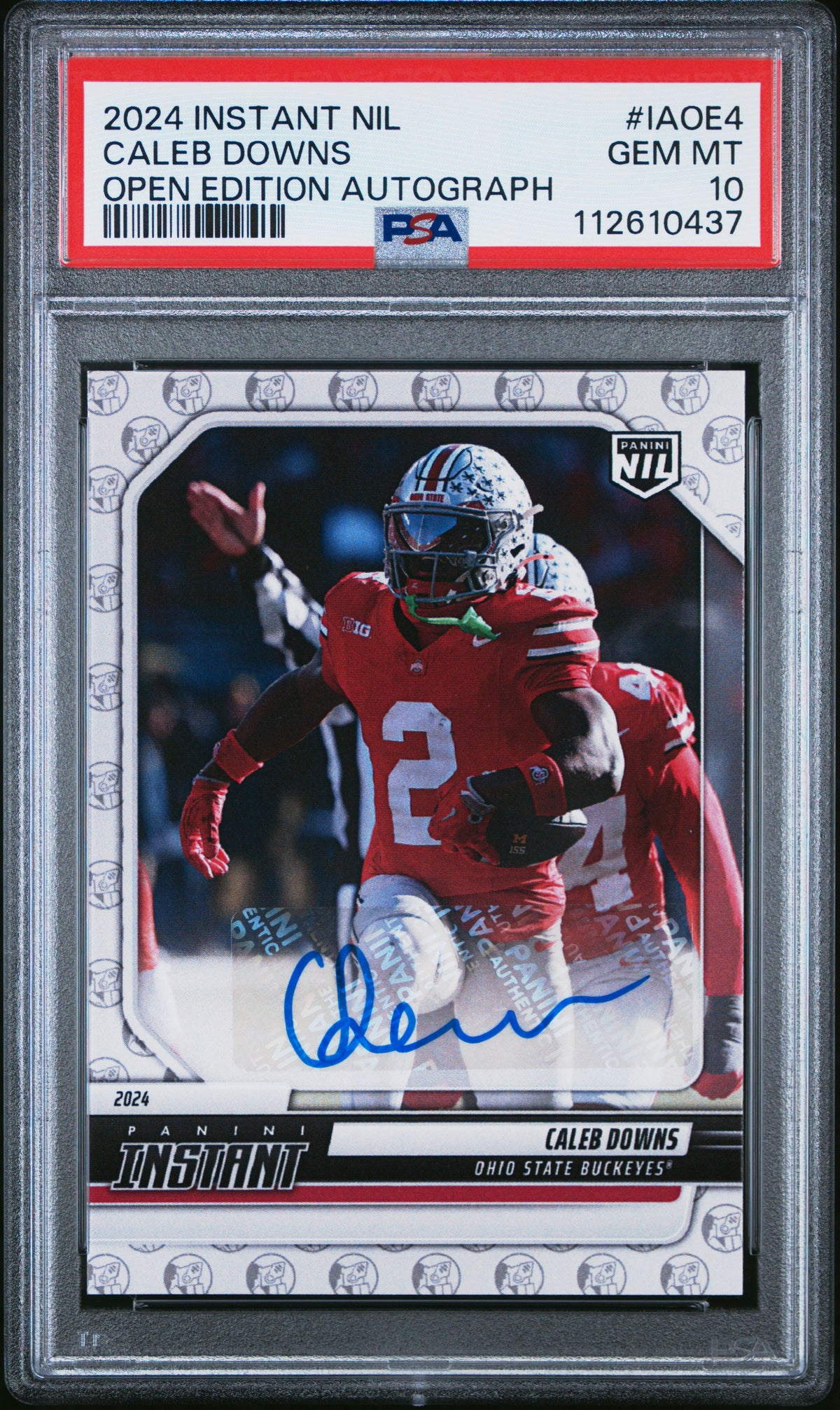 Caleb Downs 2024 Panini Instant Nil College Football Open Edition Autographs #IAOE4 PSA 10