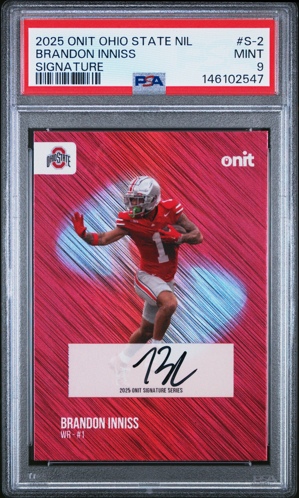 Brandon Inniss 2025 Onit Ohio State University Signatures #S-2 PSA 9