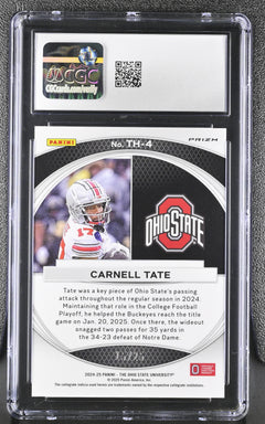 Carnell Tate Silver Vinyl 2024-25 Ohio State Prizm Trophy Hunting 15/25 #TH-4 CGC 9-2