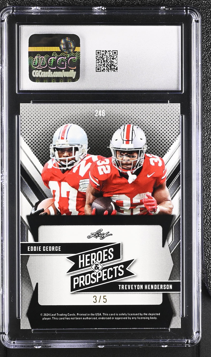 Eddie George/TreVeyon Henderson Pink 2024 Heroes & Prospects 3/5 #246 CGC 9.5-2