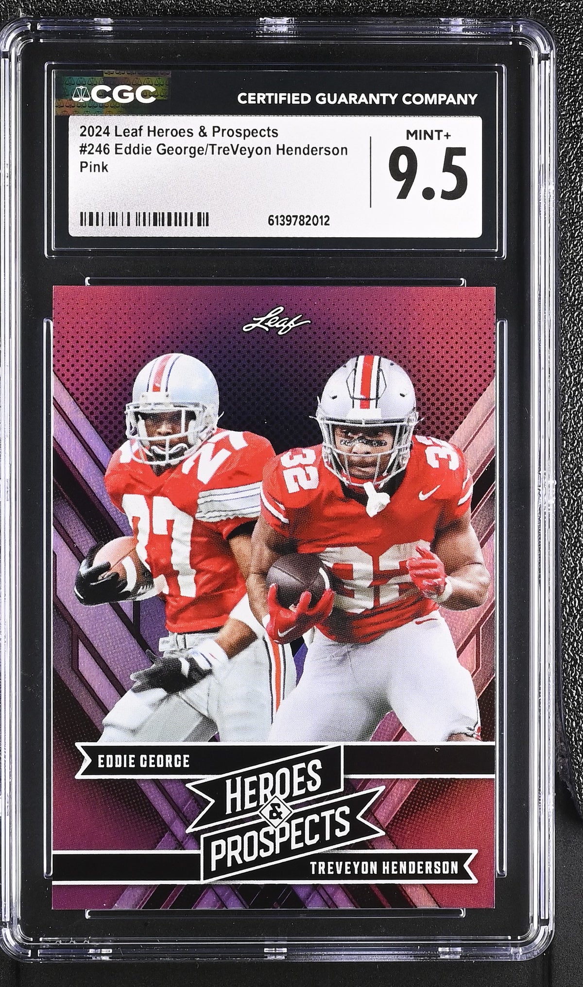 Eddie George/TreVeyon Henderson Pink 2024 Heroes & Prospects 3/5 #246 CGC 9.5