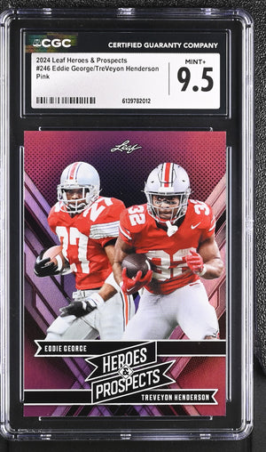 Eddie George/TreVeyon Henderson Pink 2024 Heroes & Prospects 3/5 #246 CGC 9.5