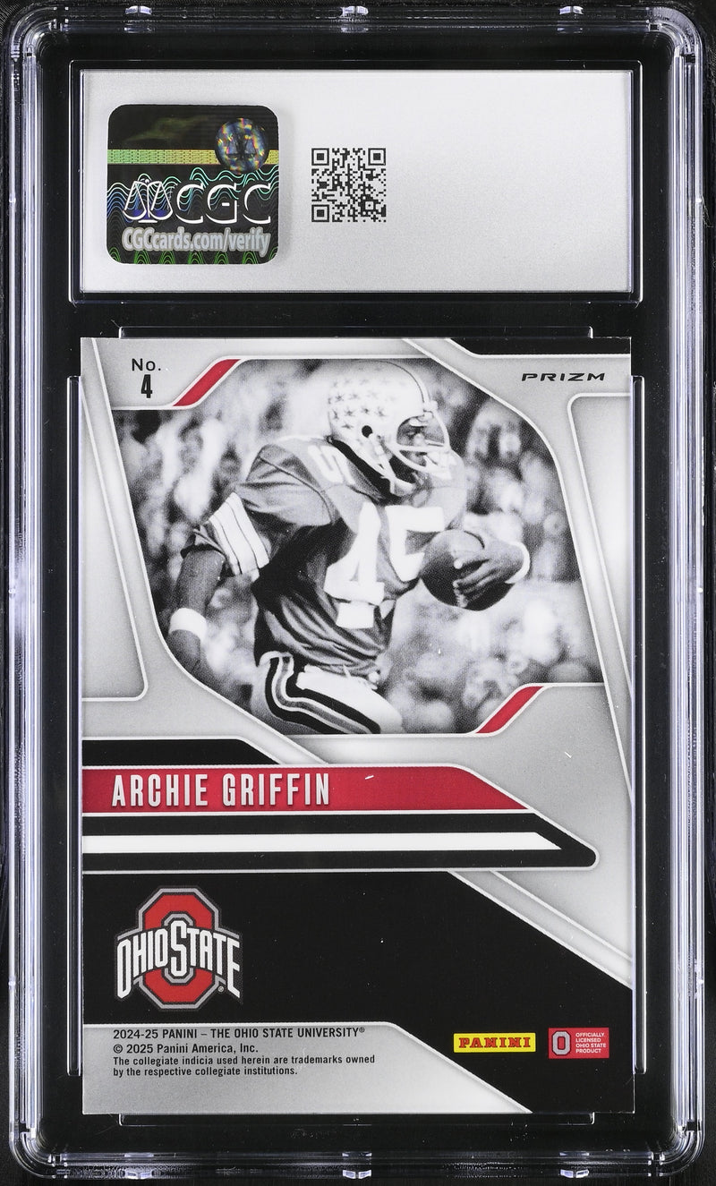 Archie Griffin White Sparkle 2024-25 Ohio State Prizm #4 CGC 9-2