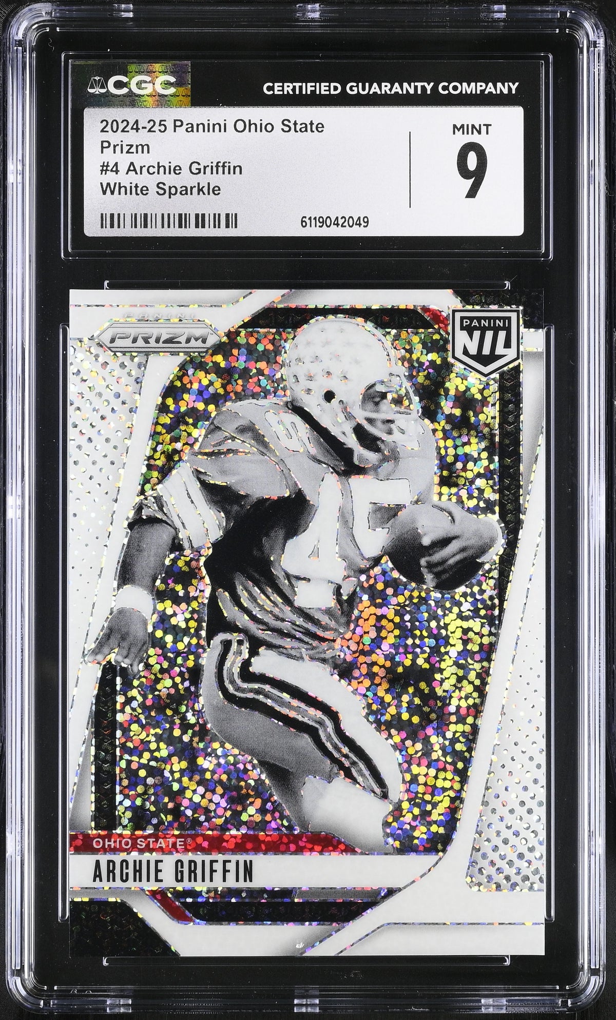 Archie Griffin White Sparkle 2024-25 Ohio State Prizm #4 CGC 9