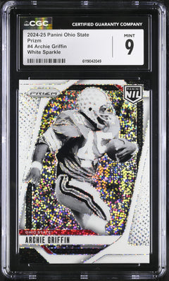 Archie Griffin White Sparkle 2024-25 Ohio State Prizm #4 CGC 9-1
