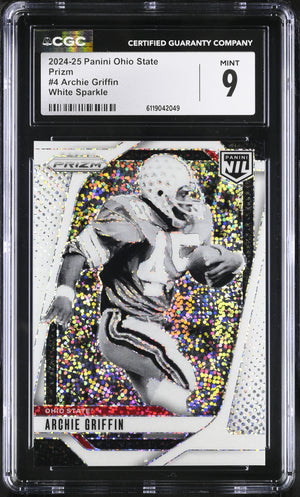 Archie Griffin White Sparkle 2024-25 Ohio State Prizm #4 CGC 9