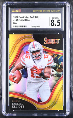 Ezekiel Elliott Gold 2022 Select Draft Picks 2/10 #143 CGC 8.5-1