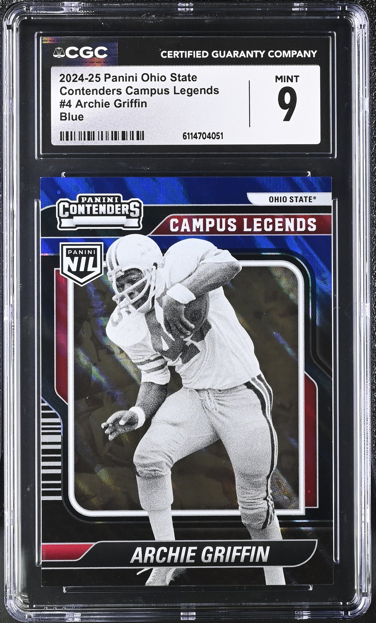 Archie Griffin Blue 2024-25 Ohio State Contenders Campus Legends 15/25 #4 CGC 9-1