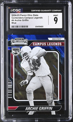 Archie Griffin Blue 2024-25 Ohio State Contenders Campus Legends 15/25 #4 CGC 9-1