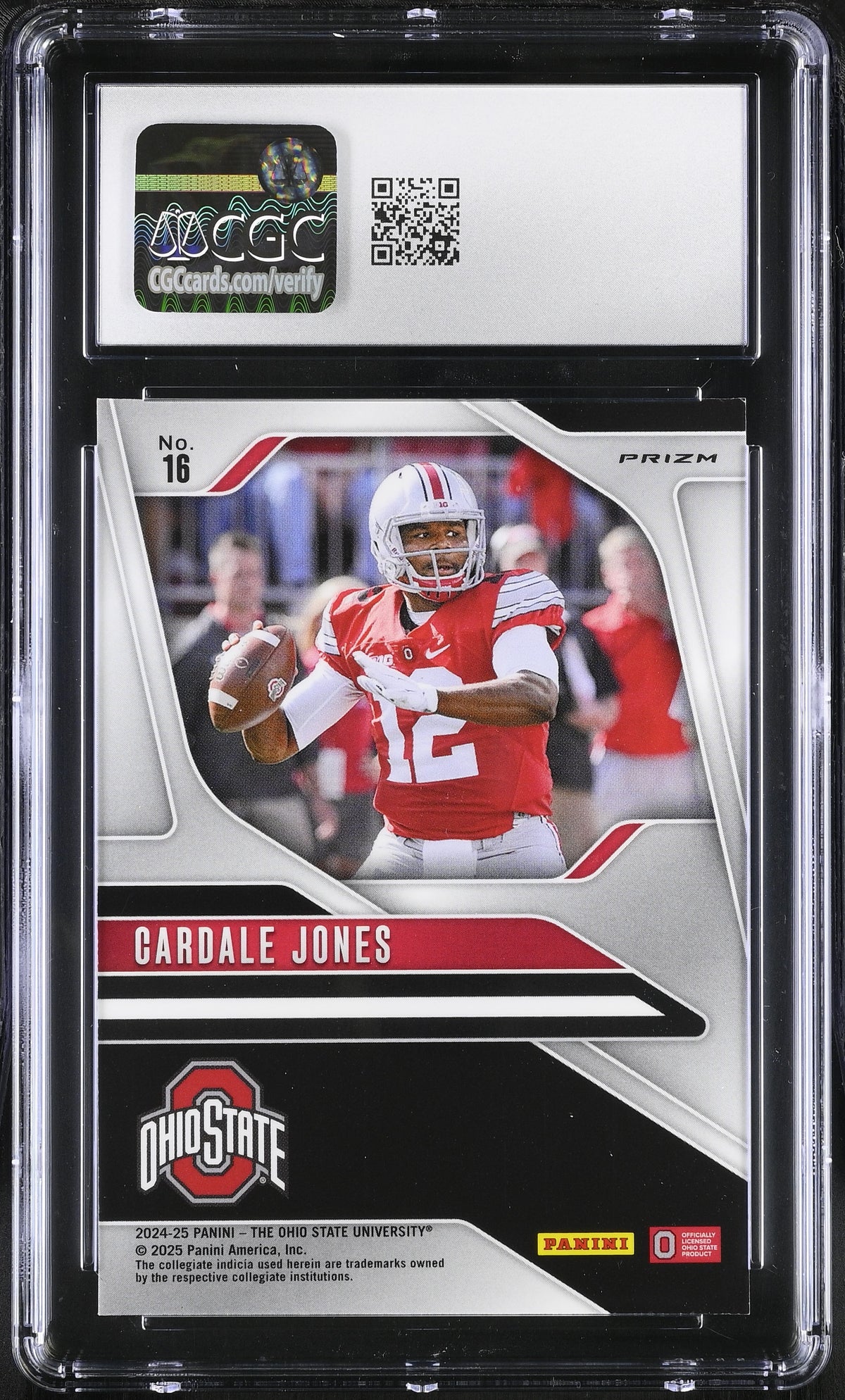 Cardale Jones White Sparkle 2024-25 Ohio State Prizm #16 CGC 9-2