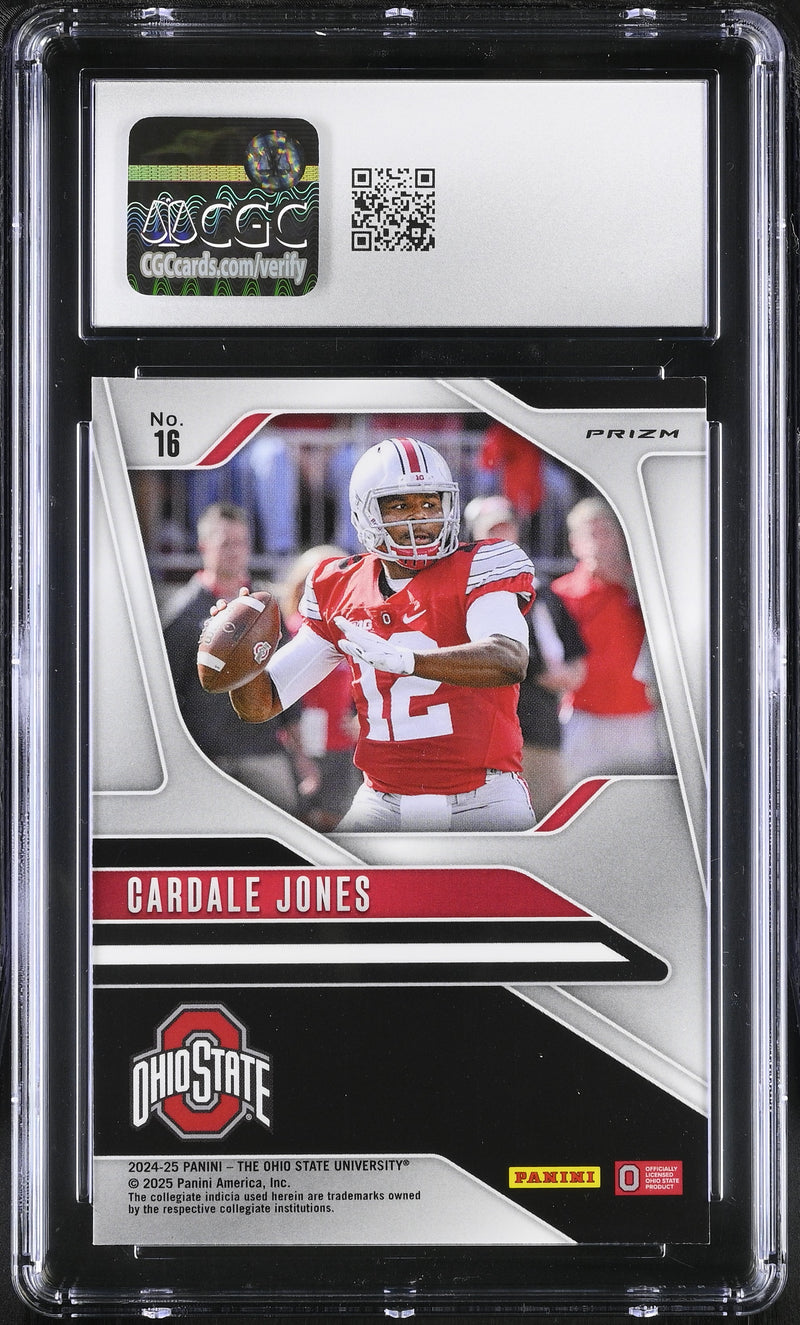 Cardale Jones White Sparkle 2024-25 Ohio State Prizm #16 CGC 9-2