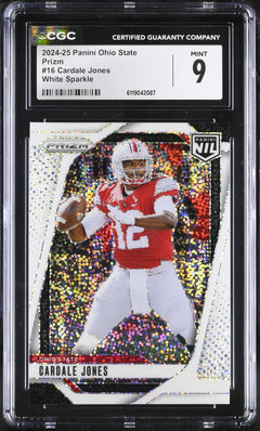 Cardale Jones White Sparkle 2024-25 Ohio State Prizm #16 CGC 9-1