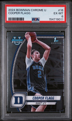 Cooper Flagg RC 2024 Bowman U Chrome Rookie #16 PSA 6-1