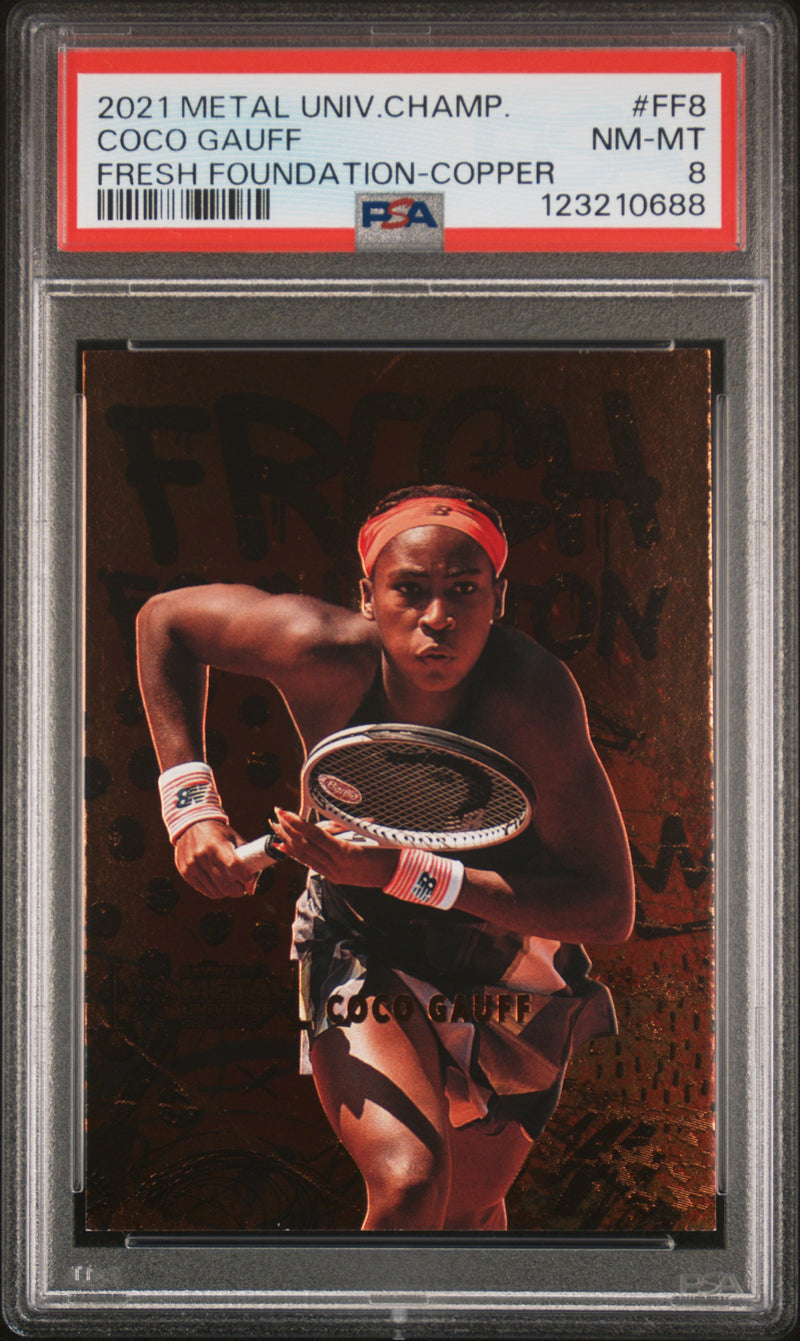 Coco Gauff 2021 Metal Universe Copper Fresh Foundations PSA 8-1