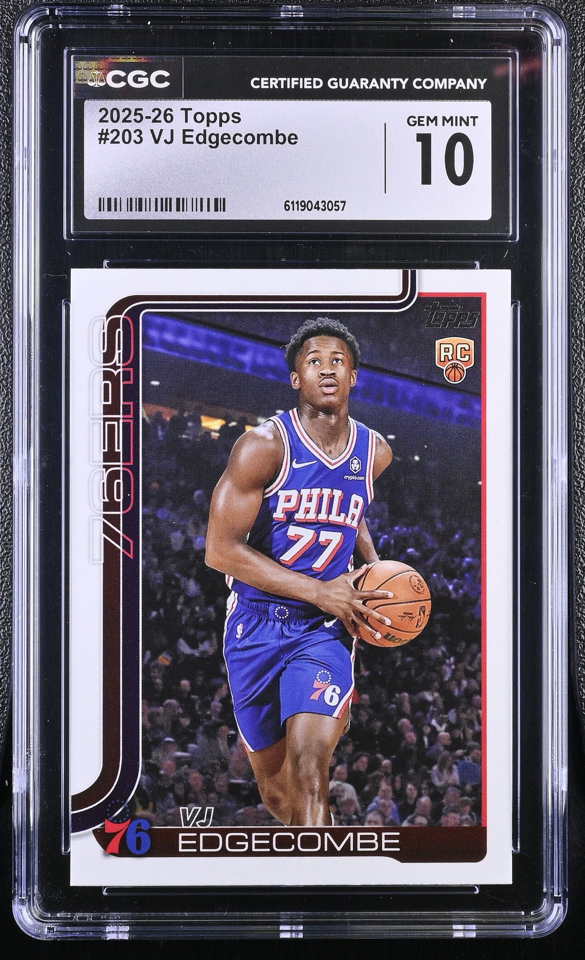 Vj Edgecombe RC 2025-26 Topps Rookie #203 CGC 10