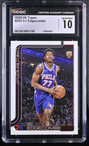 Vj Edgecombe RC 2025-26 Topps Rookie #203 CGC 10