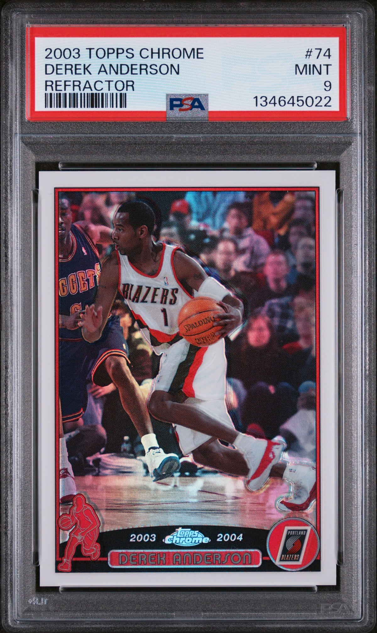 Derek Anderson 2003-04 Topps Chrome Refractor #74 PSA 9-1