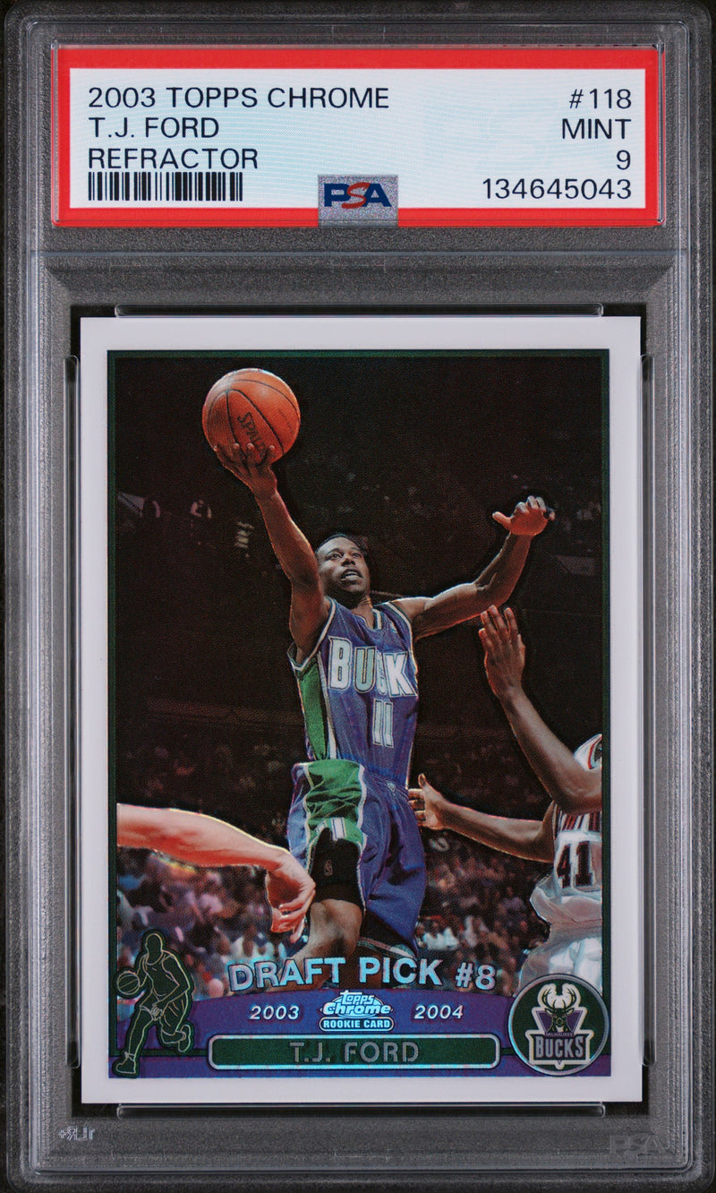 Tj Ford RC 2003-04 Topps Chrome Refractor Rookie #118 PSA 9-1