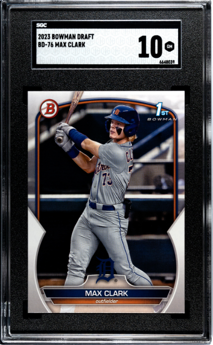 Max Clark RC 2023 1st Bowman Prospect Rookie SGC 10-1