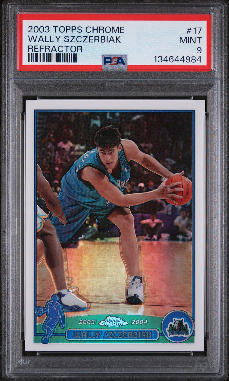 Wally Szczerbiak 2003-04 Topps Chrome Refractor #17 PSA 9-1