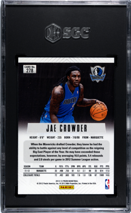 Jae Crowder 2012-13 Panini Prizm First Year Silver #278 SGC 8.5-2