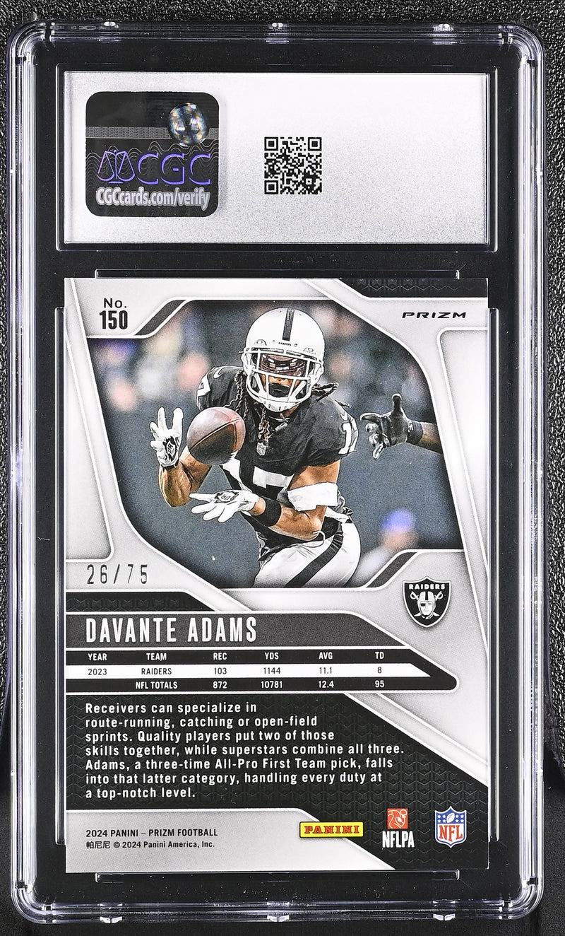 Davante Adams 2024 Panini Prizm Green Scope SP 26/75 CGC 10-2