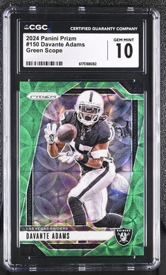 Davante Adams 2024 Panini Prizm Green Scope SP 26/75 CGC 10-1