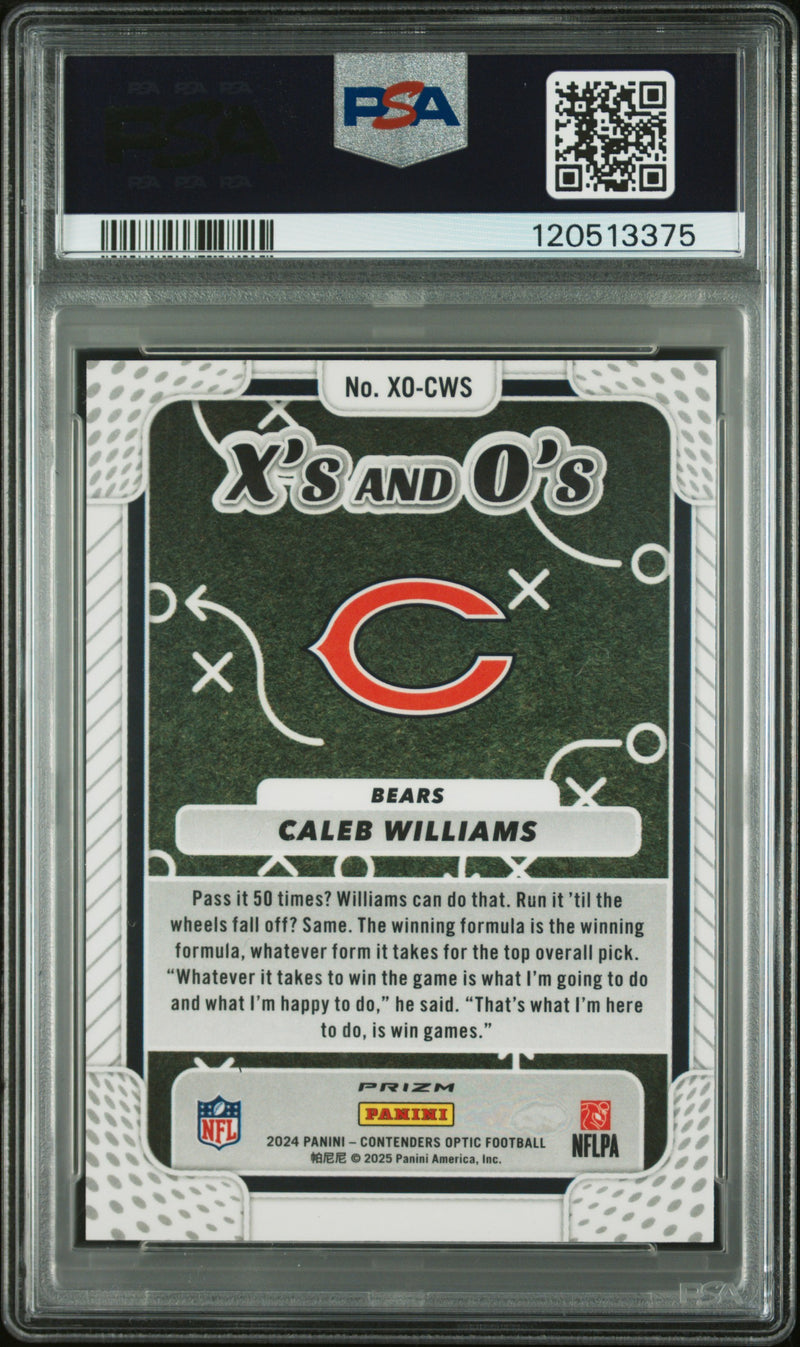 Caleb Williams RC 2024 Panini Contenders Optic X's And O's Rookie PSA 8-2