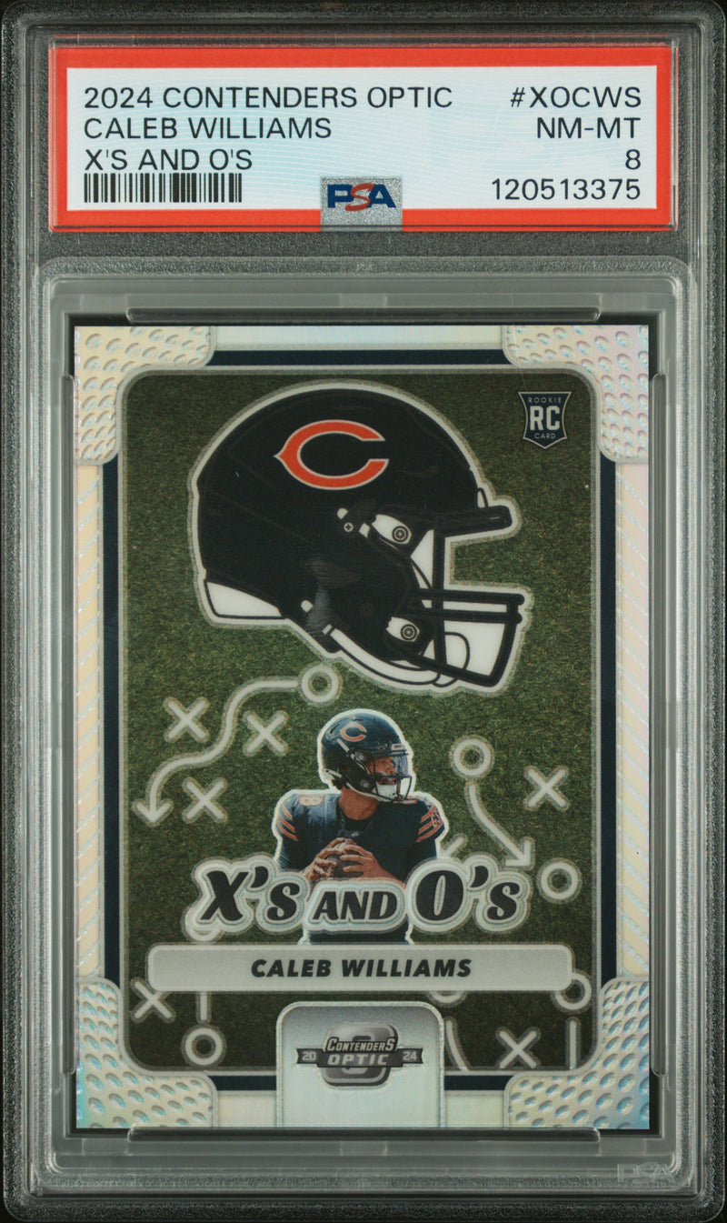 Caleb Williams RC 2024 Panini Contenders Optic X's And O's Rookie PSA 8-1