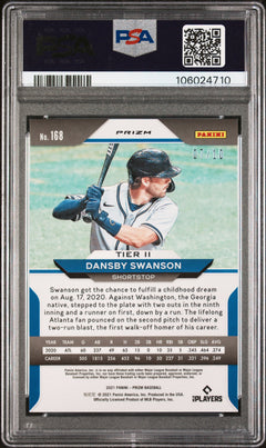 Dansby Swanson 2021 Panini Prizm Gold Donut Circles Disco SP 7/10 PSA 9-2