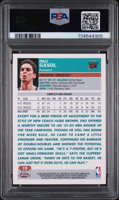 Pau Gasol 2003-04 Topps Chrome Refractor #19 PSA 9-2