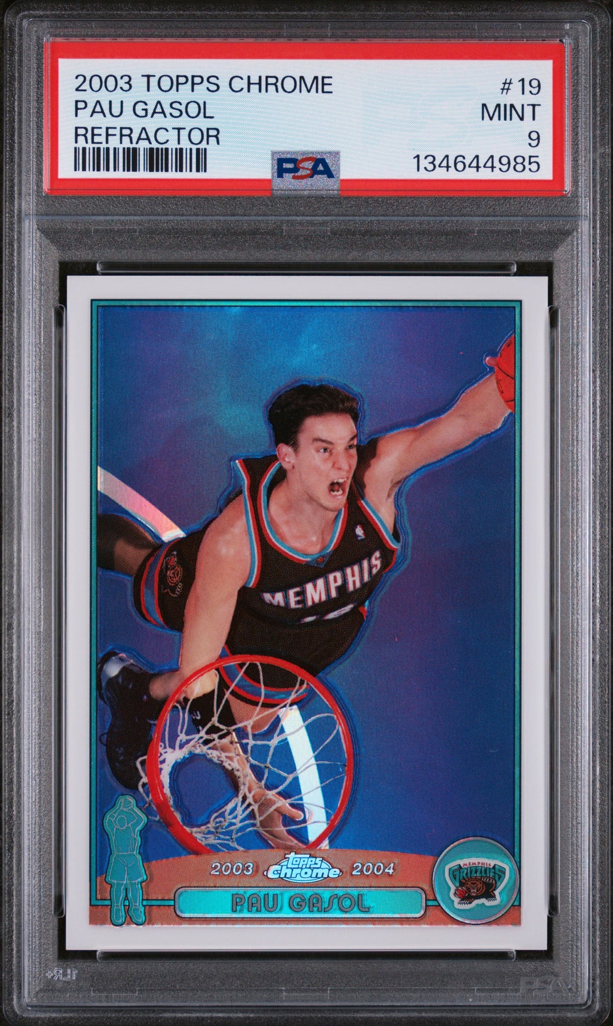 Pau Gasol 2003-04 Topps Chrome Refractor #19 PSA 9-1