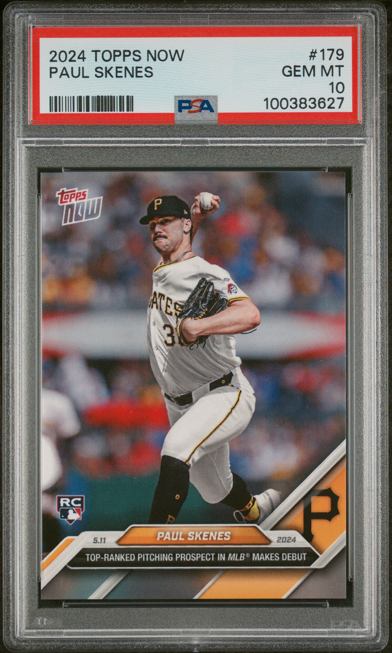 Paul Skenes RC 2024 Topps Now Rookie #179 PSA 10-1