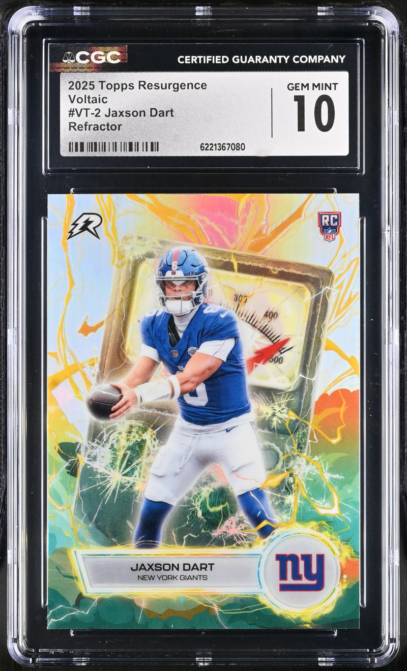 Jaxson Dart RC 2025 Topps Resurgence Refractor Voltaic Rookie CGC 10-1