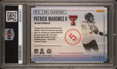 Patrick Mahomes II RC 2017 Panini Prestige NFL Passport Rookie #5 PSA 8-2
