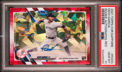 Deivi Garcia RC 2021 Topps Chrome Sapphire Red Rookie Auto SP 4/5 PSA 10-1
