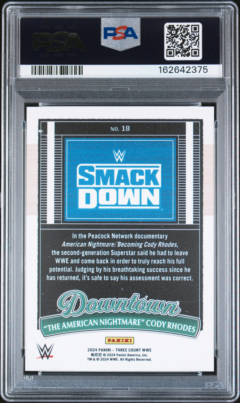 Cody Rhodes 2024 Panini Three Count WWE Downtown! Case Hit SSP #18 PSA 8-2