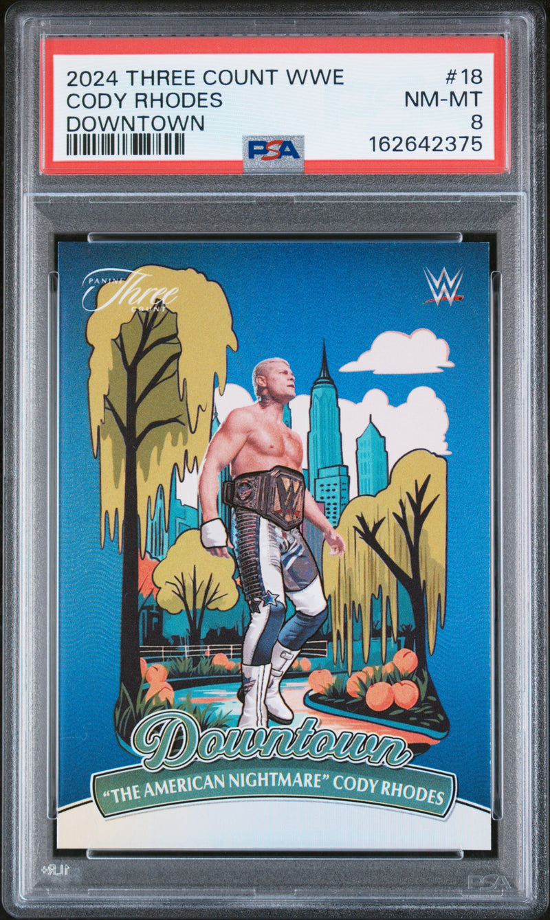Cody Rhodes 2024 Panini Three Count WWE Downtown! Case Hit SSP #18 PSA 8-1