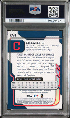 Jose Ramirez RC 2014 Topps Finest Rookie Auto PSA 8-2
