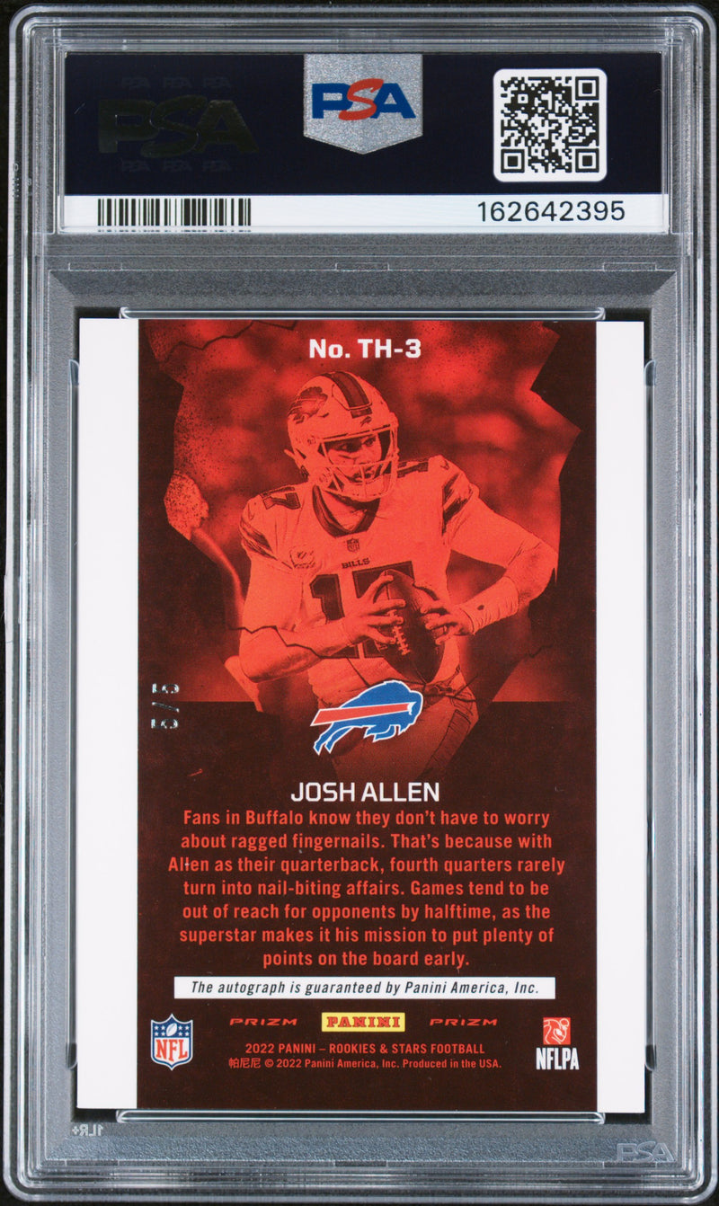 Josh Allen 2022 Paniin Rookies & Stars Thrillers Auto SP 5/5 PSA 9-2