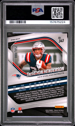 Treveyon Henderson 2025 Panini Prizm Pandora 258/400 #343 PSA 10-2