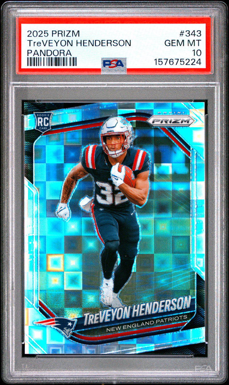 Treveyon Henderson 2025 Panini Prizm Pandora 258/400 #343 PSA 10-1