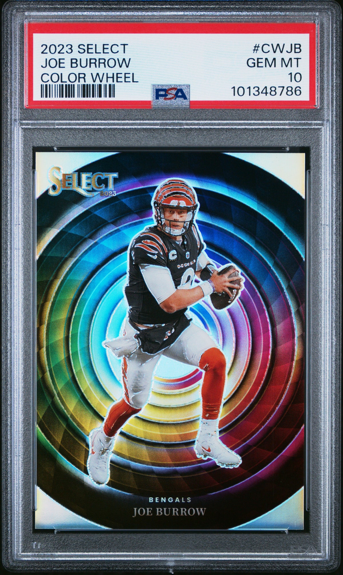 Joe Burrow 2023 Panini Select Color Wheel #CWJB PSA 10-1