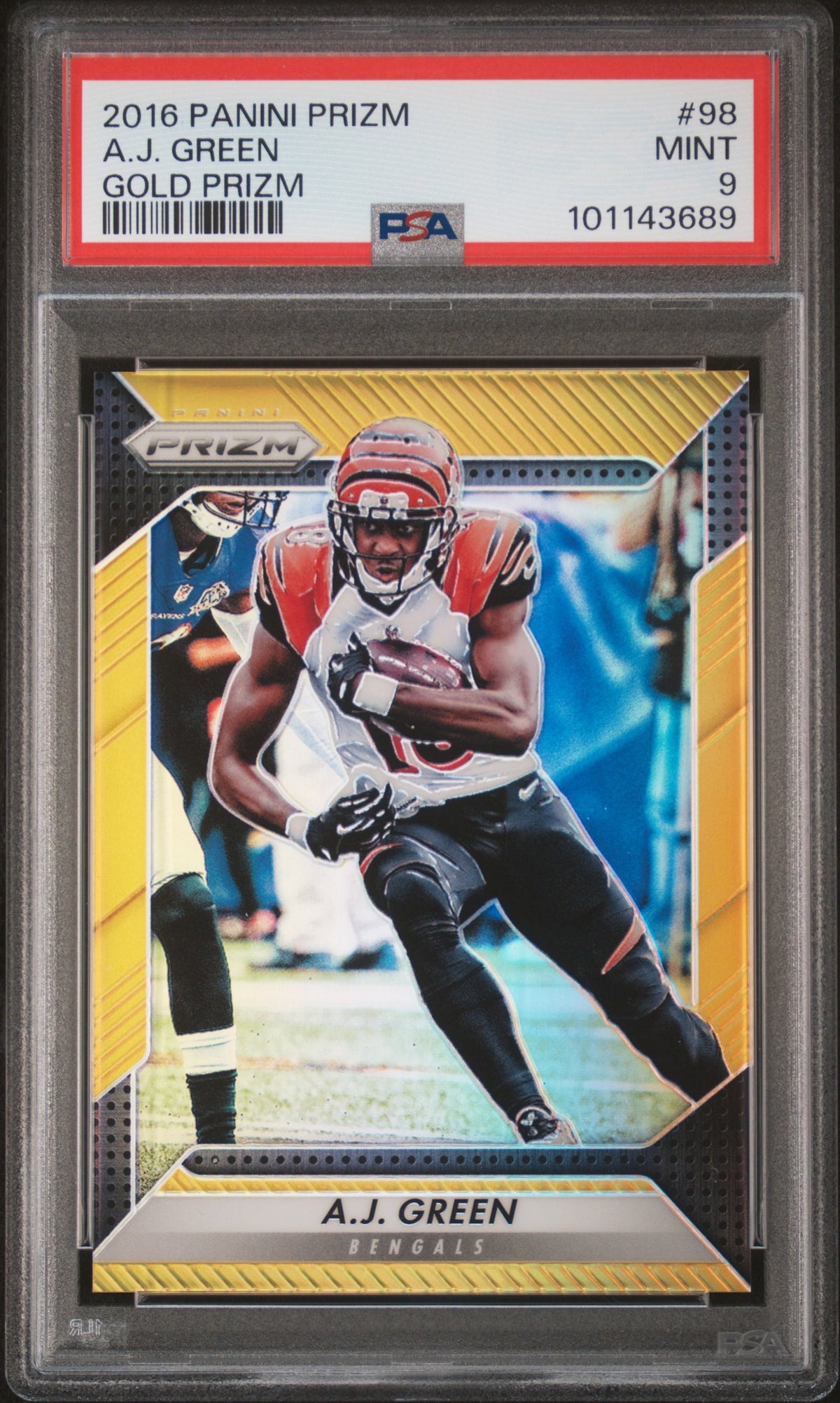 A.J. Green 2016 Panini Prizm Gold Prizm 5/10 #98 PSA 9