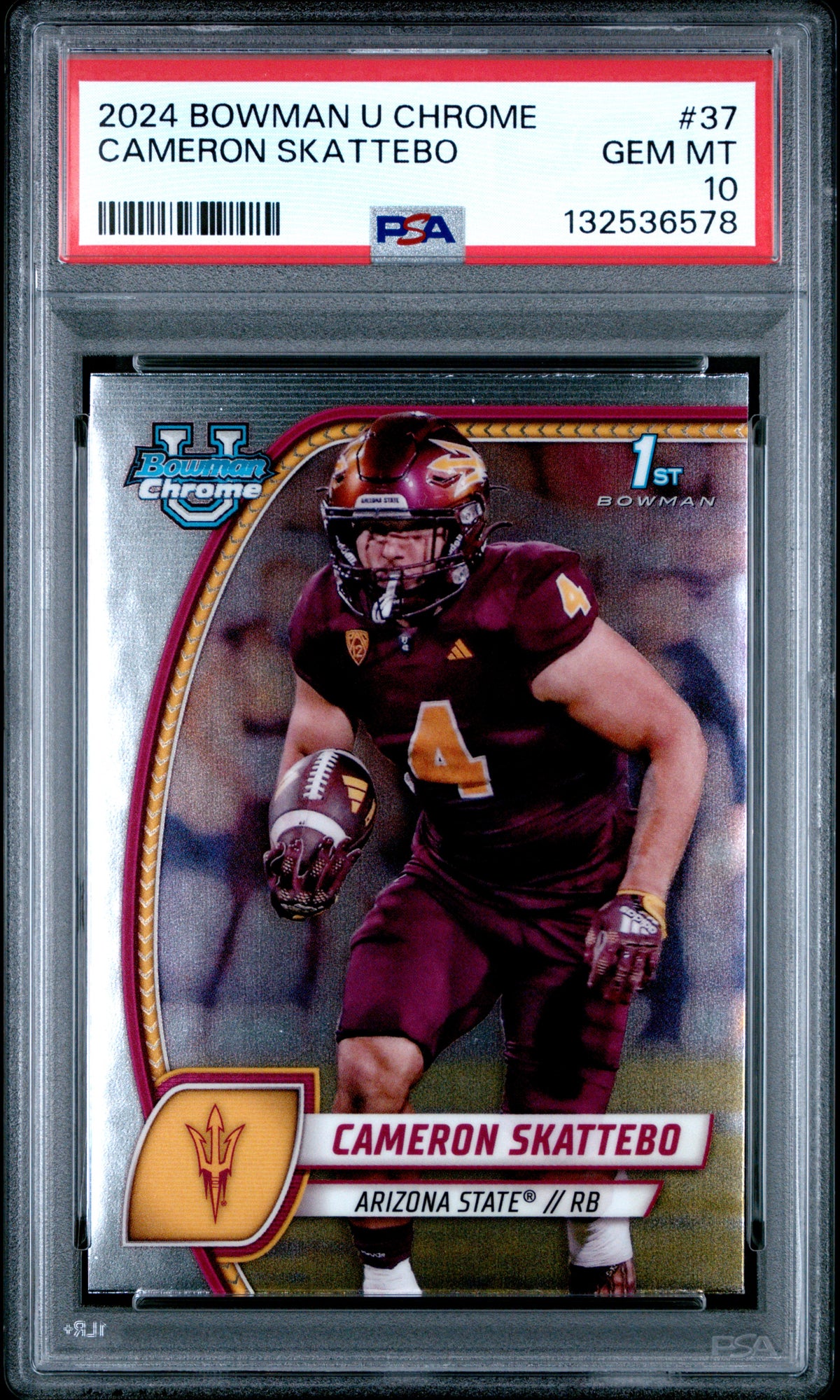 Cameron Skattebo 2024 Bowman University Chrome #37 PSA 10