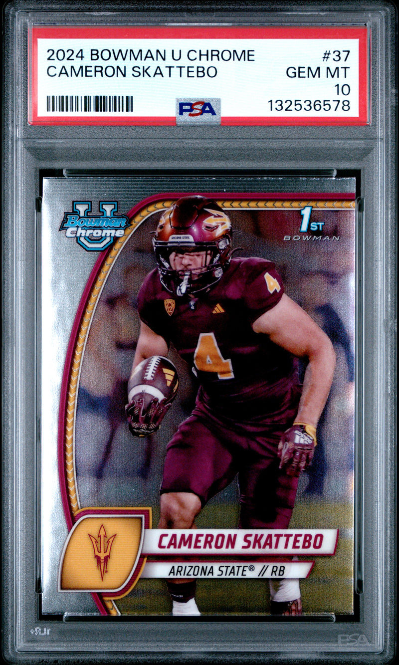 Cameron Skattebo 2024 Bowman University Chrome #37 PSA 10-1