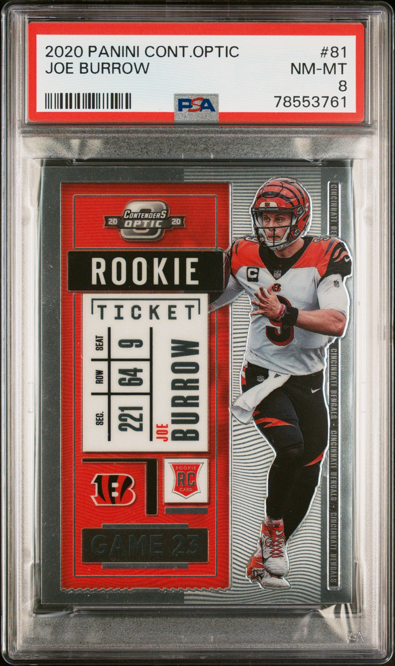 Joe Burrow 2020 Panini Contenders Optic #81 PSA 8-1
