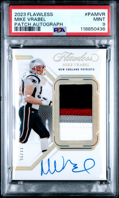 Mike Vrabel 2023 Panini Flawless Patch Autographs 11/25 #PAMVR PSA 9-1