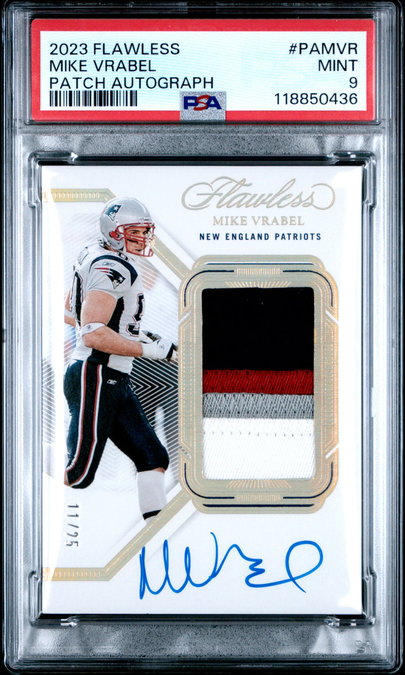 Mike Vrabel 2023 Panini Flawless Patch Autographs 11/25 #PAMVR PSA 9-1