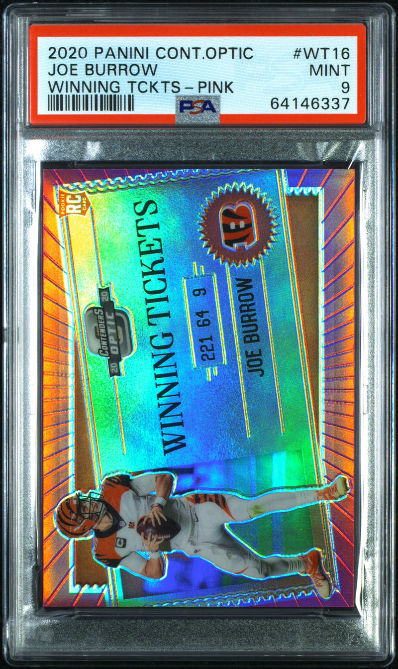 Joe Burrow 2020 Panini Contenders Optic Winning Tickets Pink 1/75 #WT16 PSA 9-1